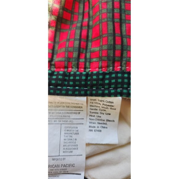 American Pacific Christmas Quilted Patchwork Throw/Wall Hanging Snowman Bear - Picture 12 of 12